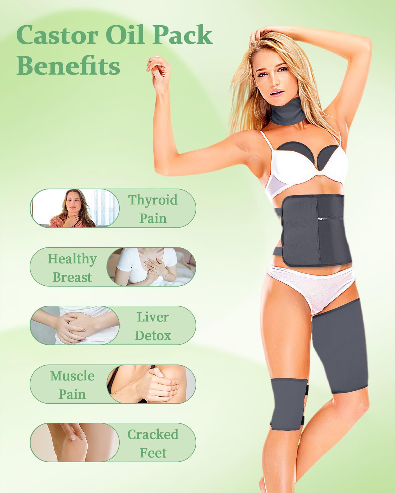 Castor oil pack for chest (first wrap) in the kit