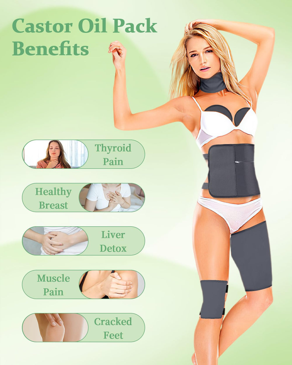 Castor oil pack for chest (first wrap) in the kit
