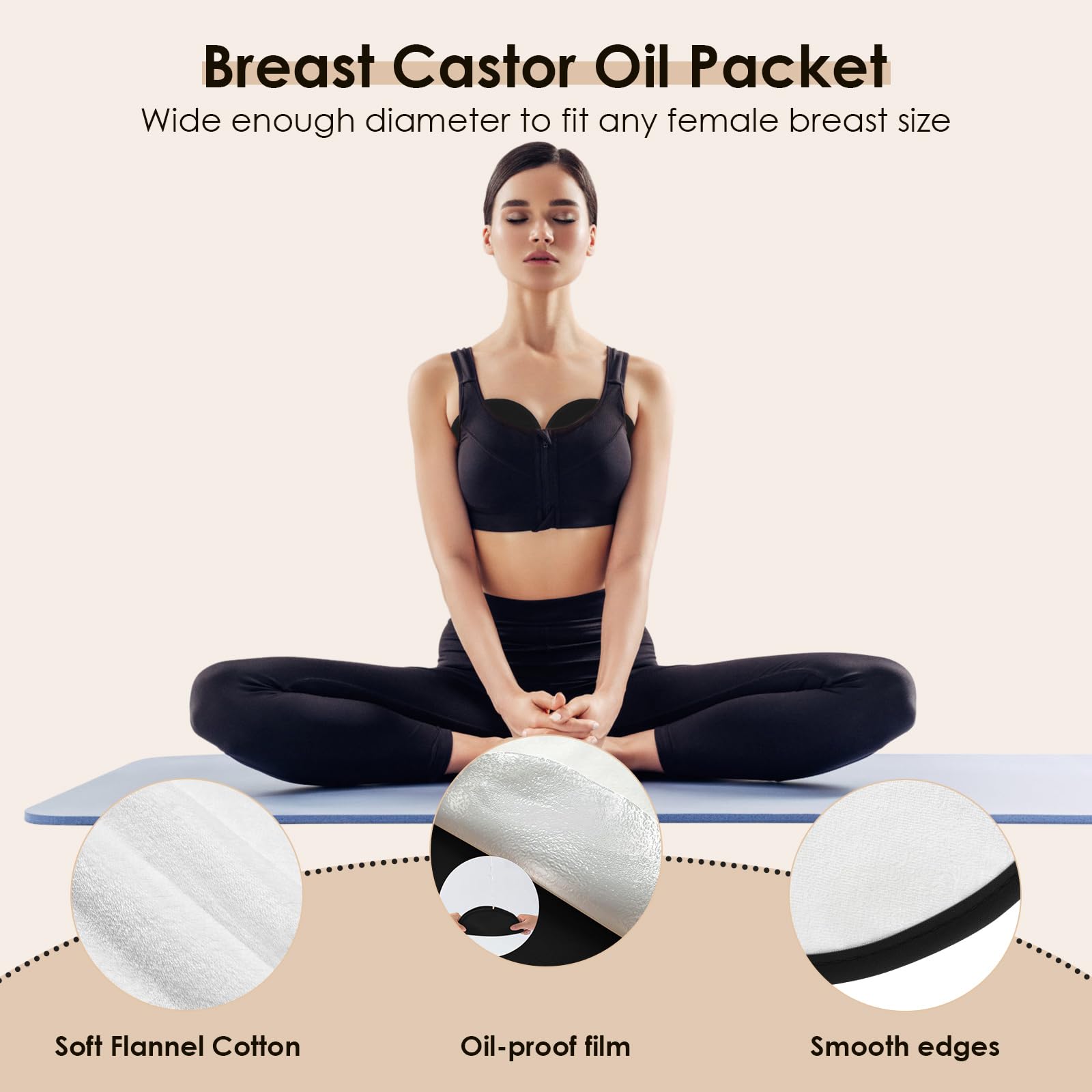 Castor oil pack knee/wrist pack included in the kit