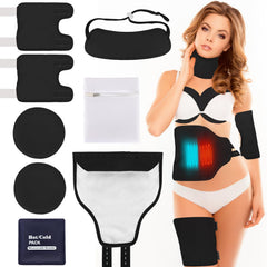 Castor oil pack neck wrap from the 8-piece kit with adjustable strap