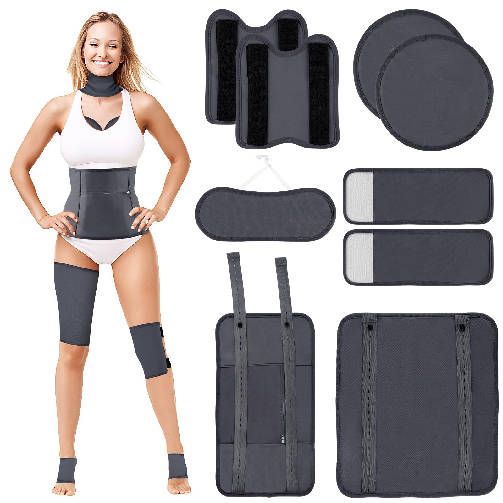 Organic castor oil pack wrap for the neck — part of the 9-piece kit