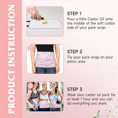 Castor oil pack worn on pelvic area demonstrating fit