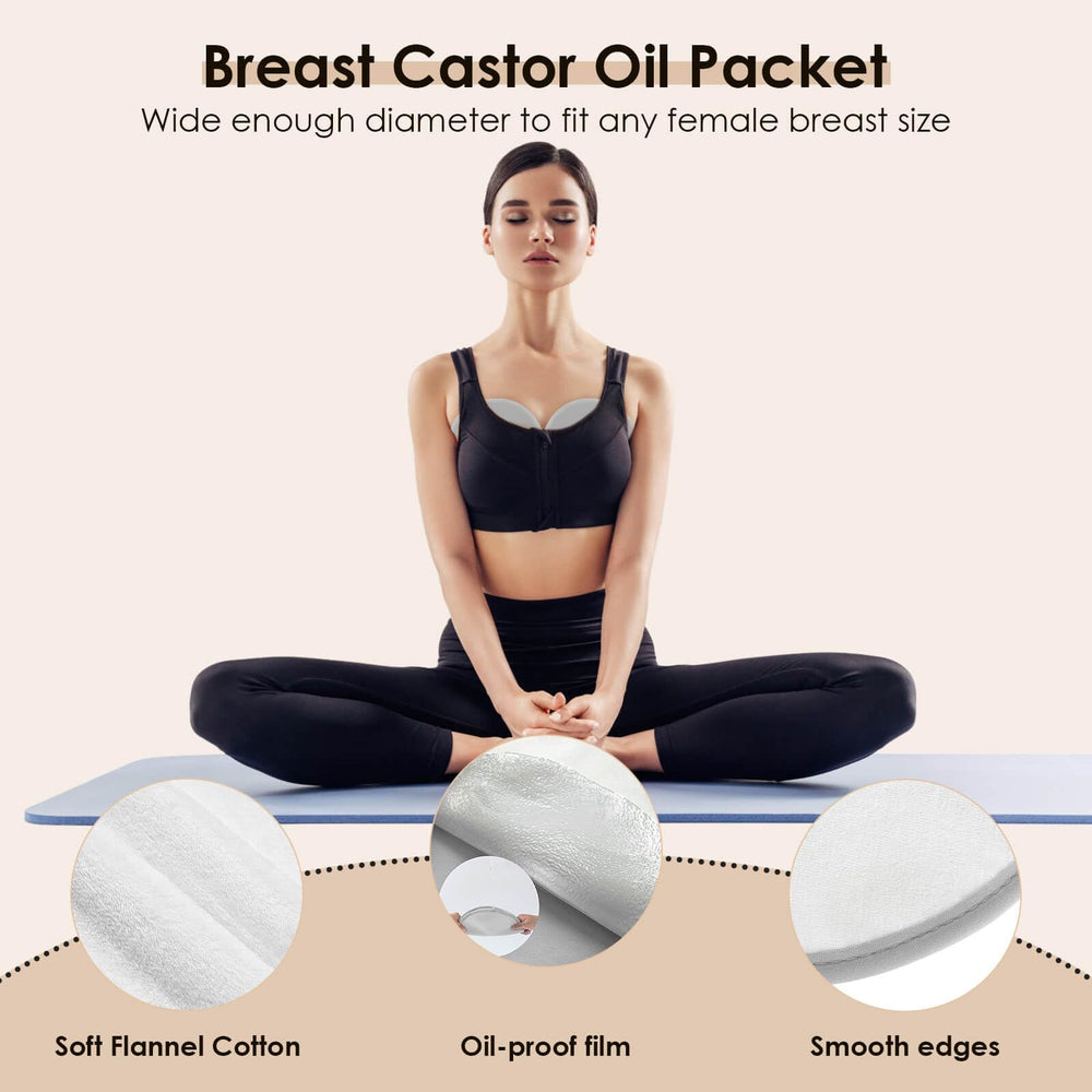 Castor oil pack stomach wrap with heating/cooling pocket