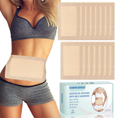 15 pieces large castor oil patch wraps with anti-leakage cotton core, 11x6.3 inches