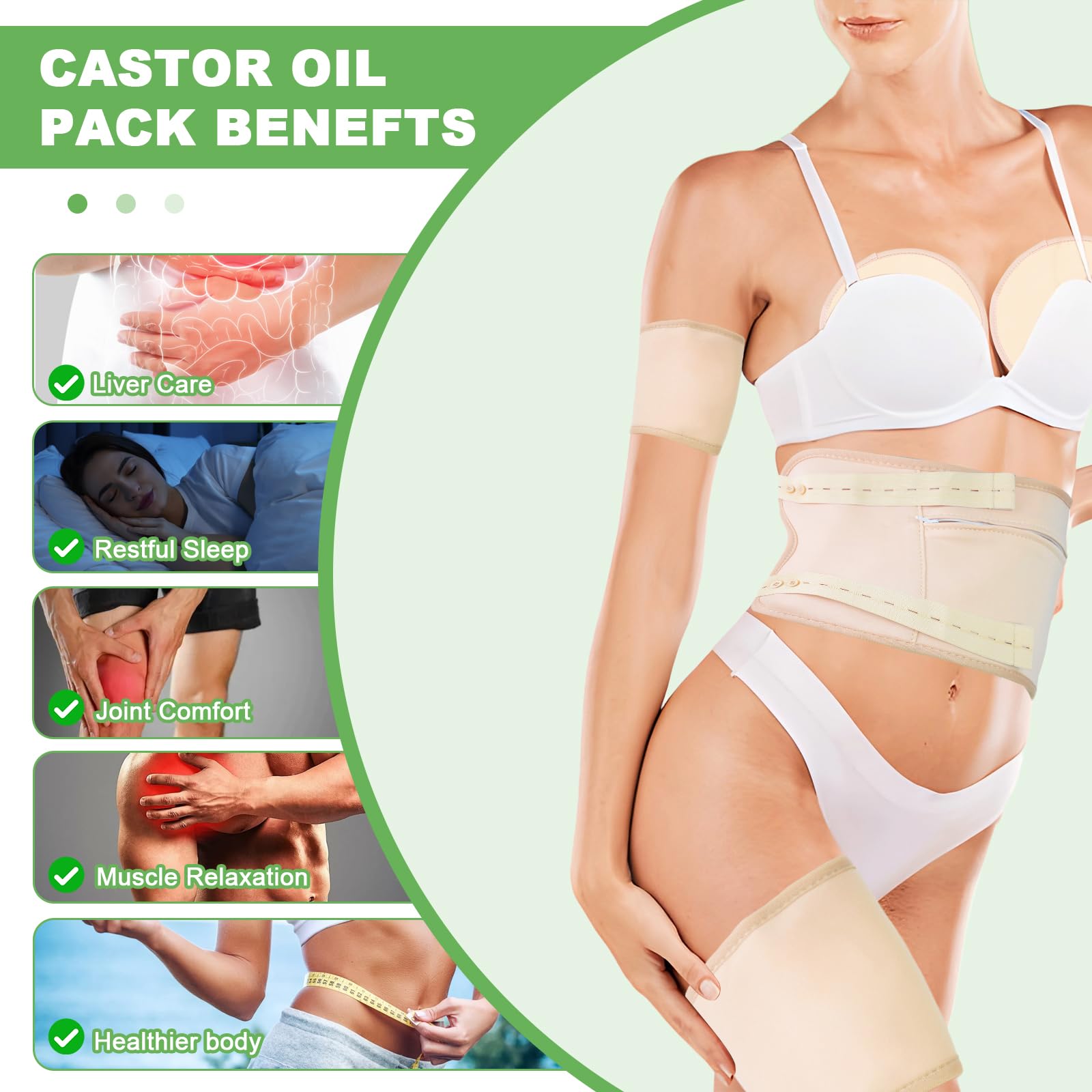 Leak-proof middle layer of castor oil pack wrap