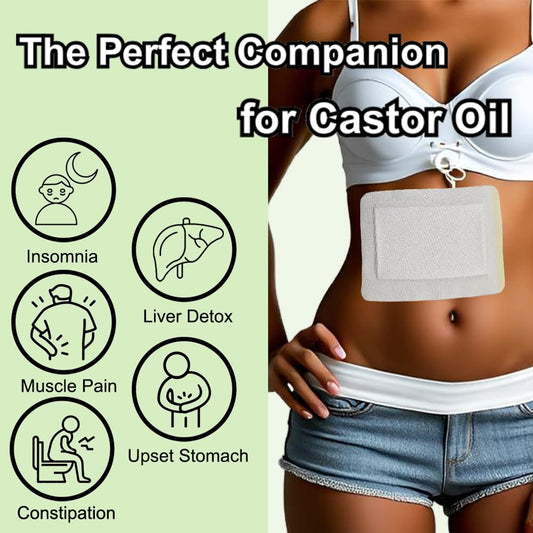 Castor oil pack wrap used on abdomen or stomach