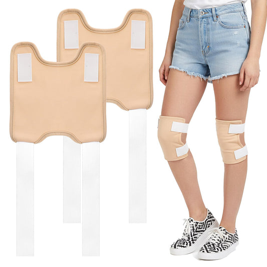 Two-piece castor oil pack wraps in skin color made from organic cotton