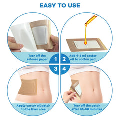 Gift-ready box of castor oil patches
