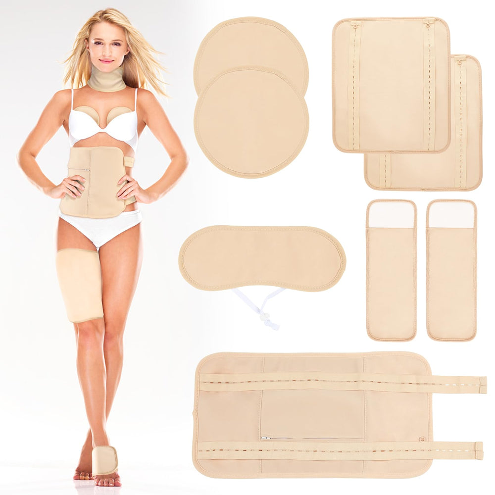 8-piece Castor Oil Pack Wrap Set in Khaki