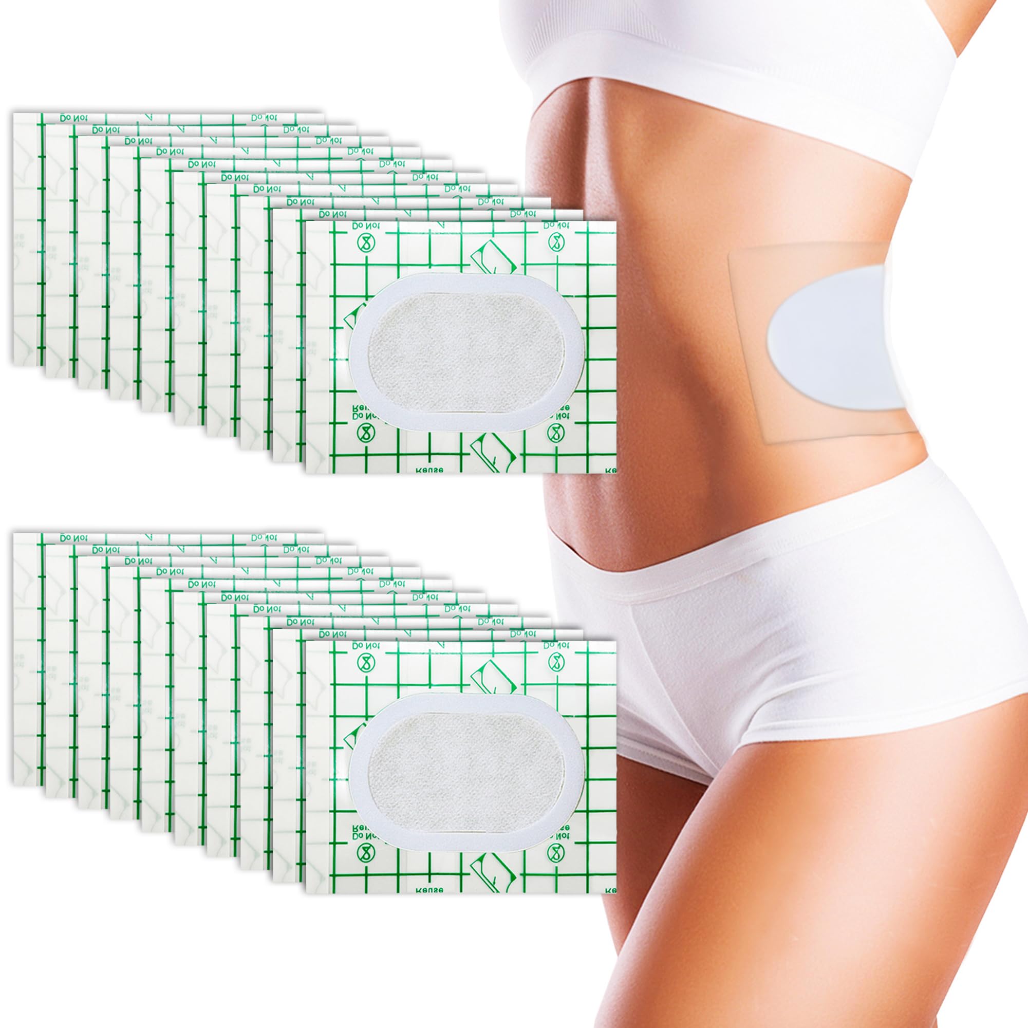 20-pack disposable castor oil pack wrap with 8x6 inch soft PU film outer layer