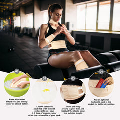 Back view of Allcucut castor oil pack wrap
