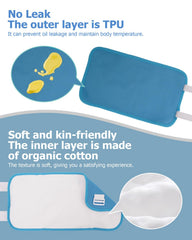 Stomach wrap castor oil pack in blue, adjustable and leak-proof