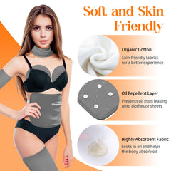 Chest castor oil pack wrap - front view