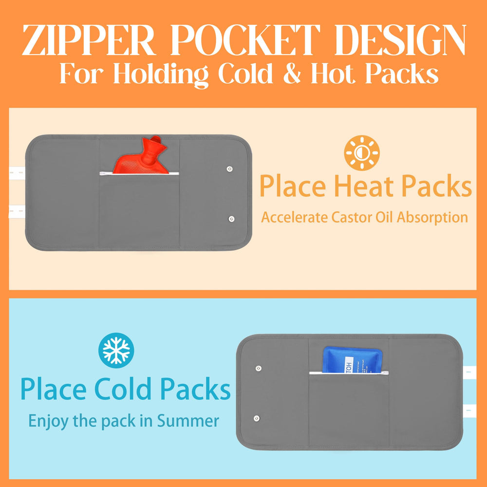 Chest castor oil pack wrap - back view