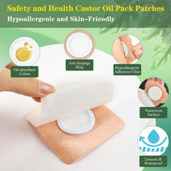 close-up of castor oil pack wrap details