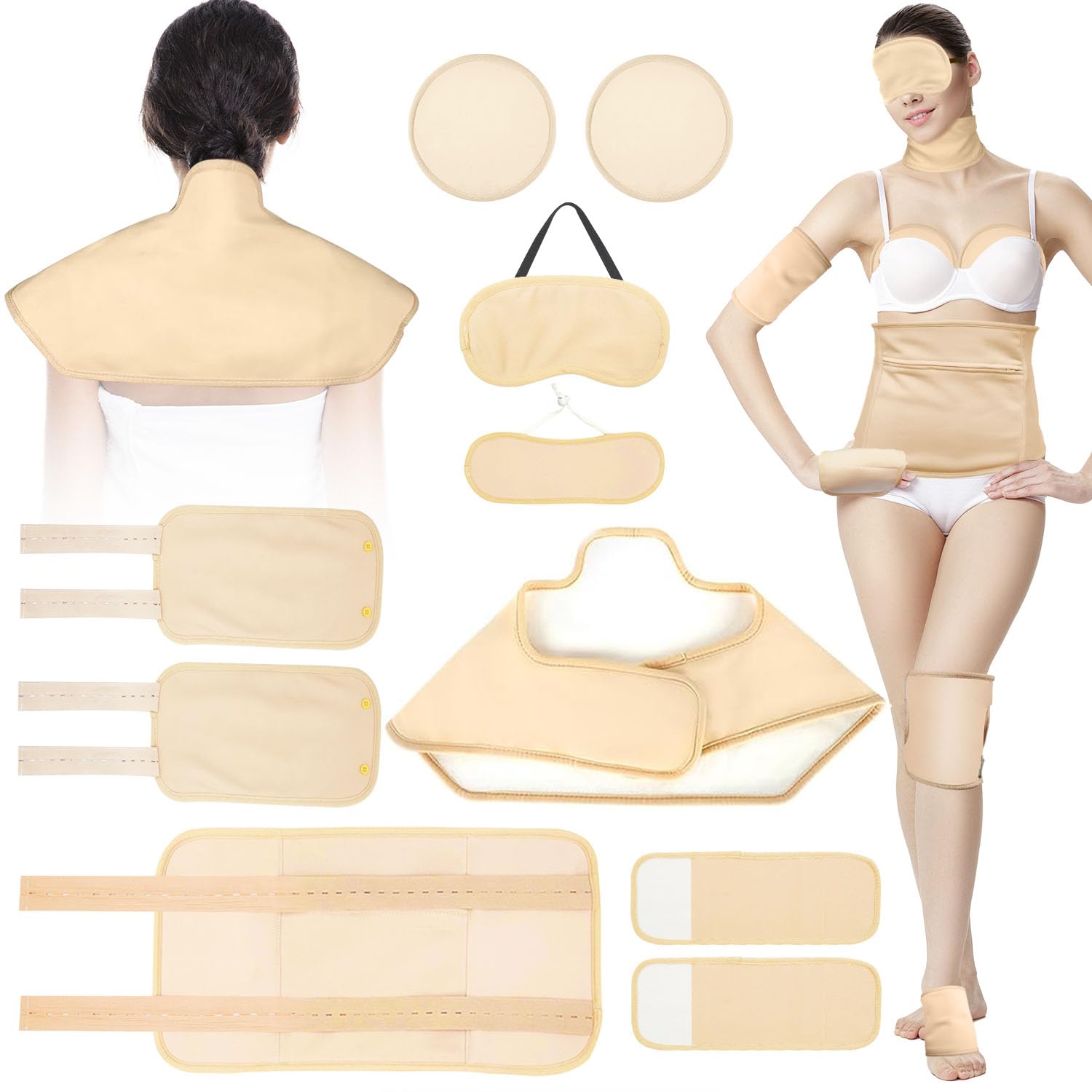 Castor oil pack wrap for eyes in organic cotton