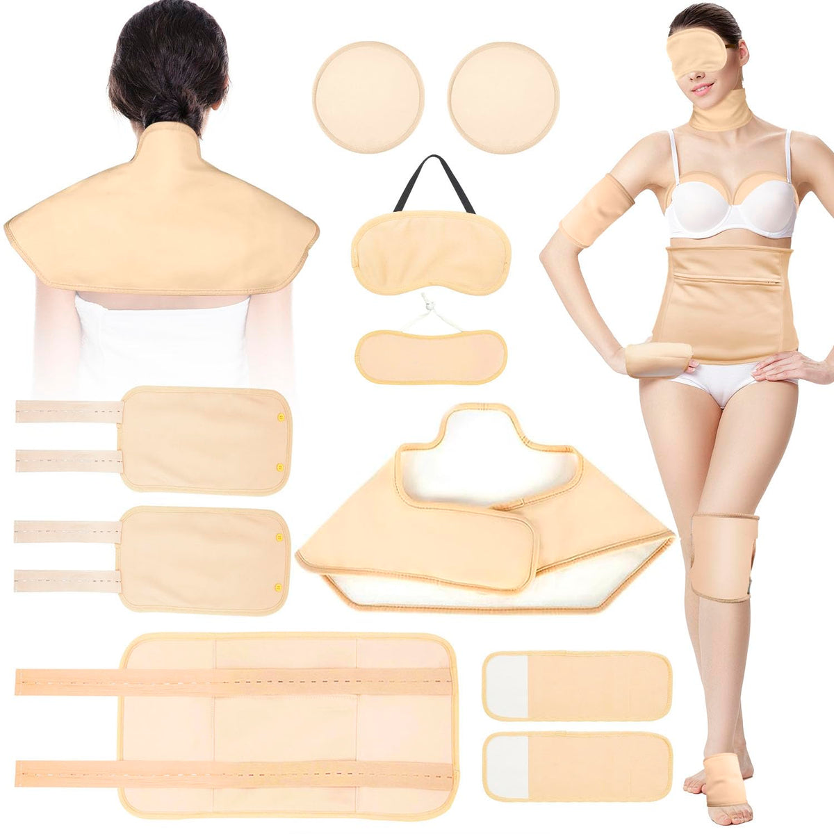 Castor oil pack wrap for eyes in organic cotton