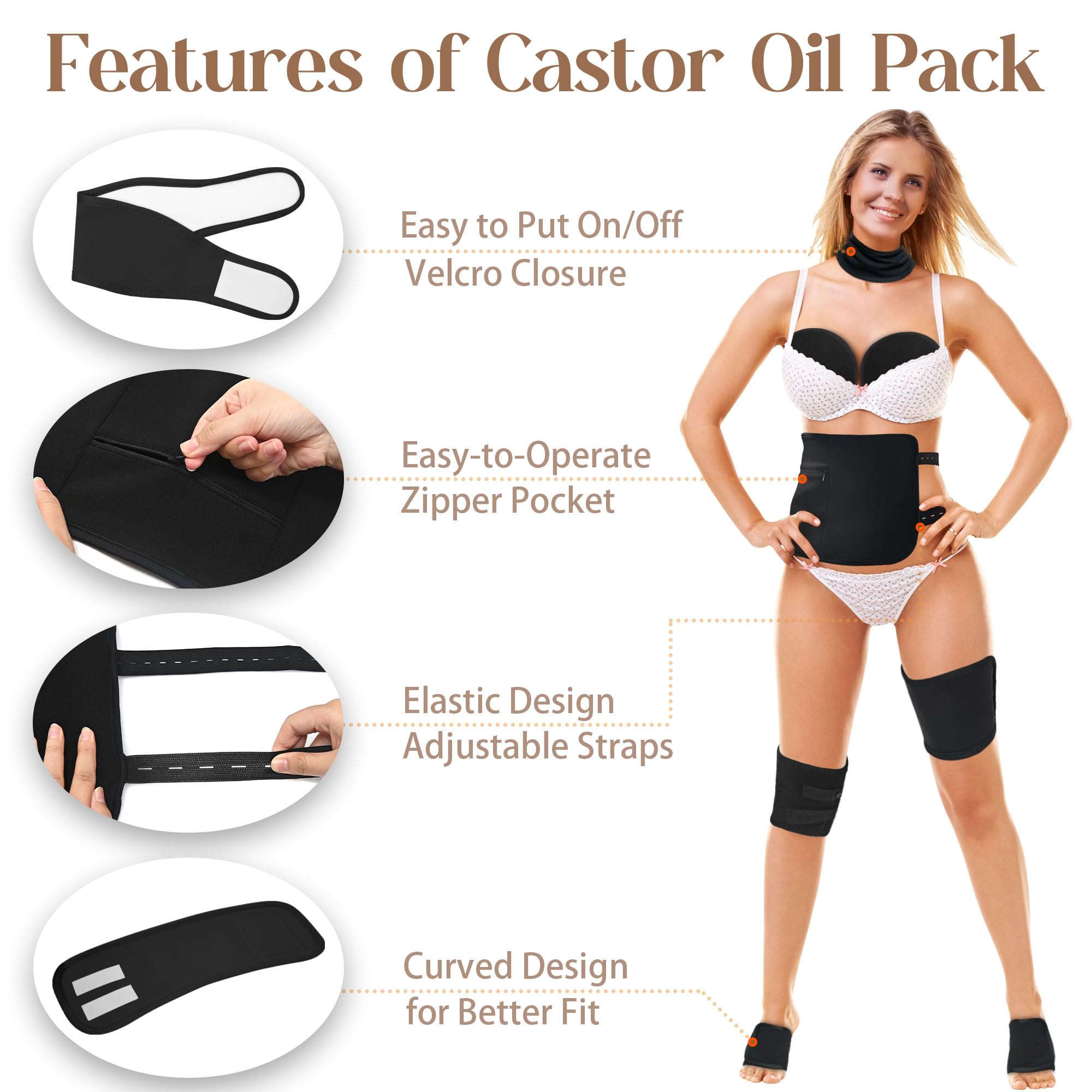 Castor Oil Pack Wrap feet pieces