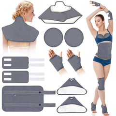 Castor Oil Pack Wrap Kit laid out with 10 pieces