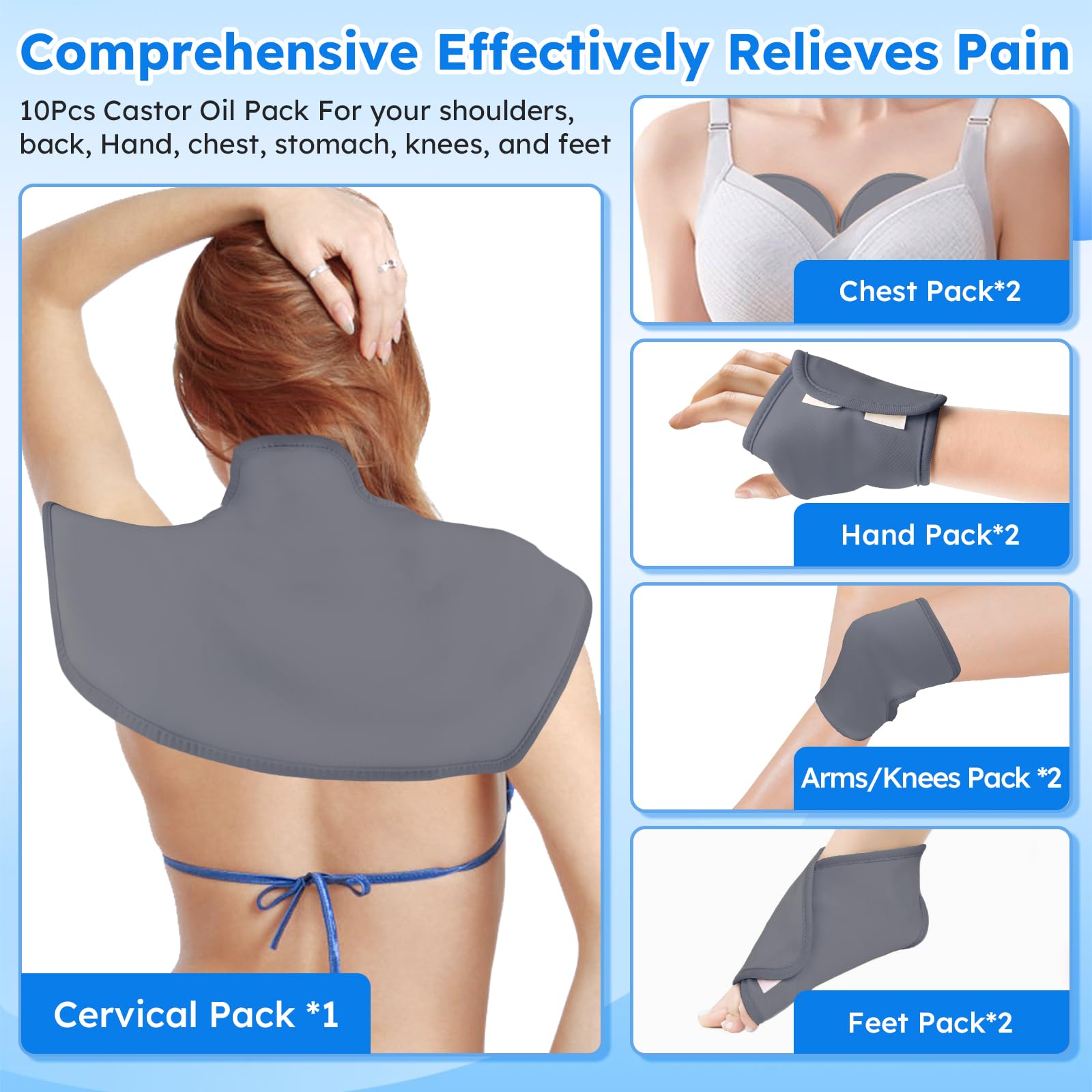 Shoulder and neck castor oil pack