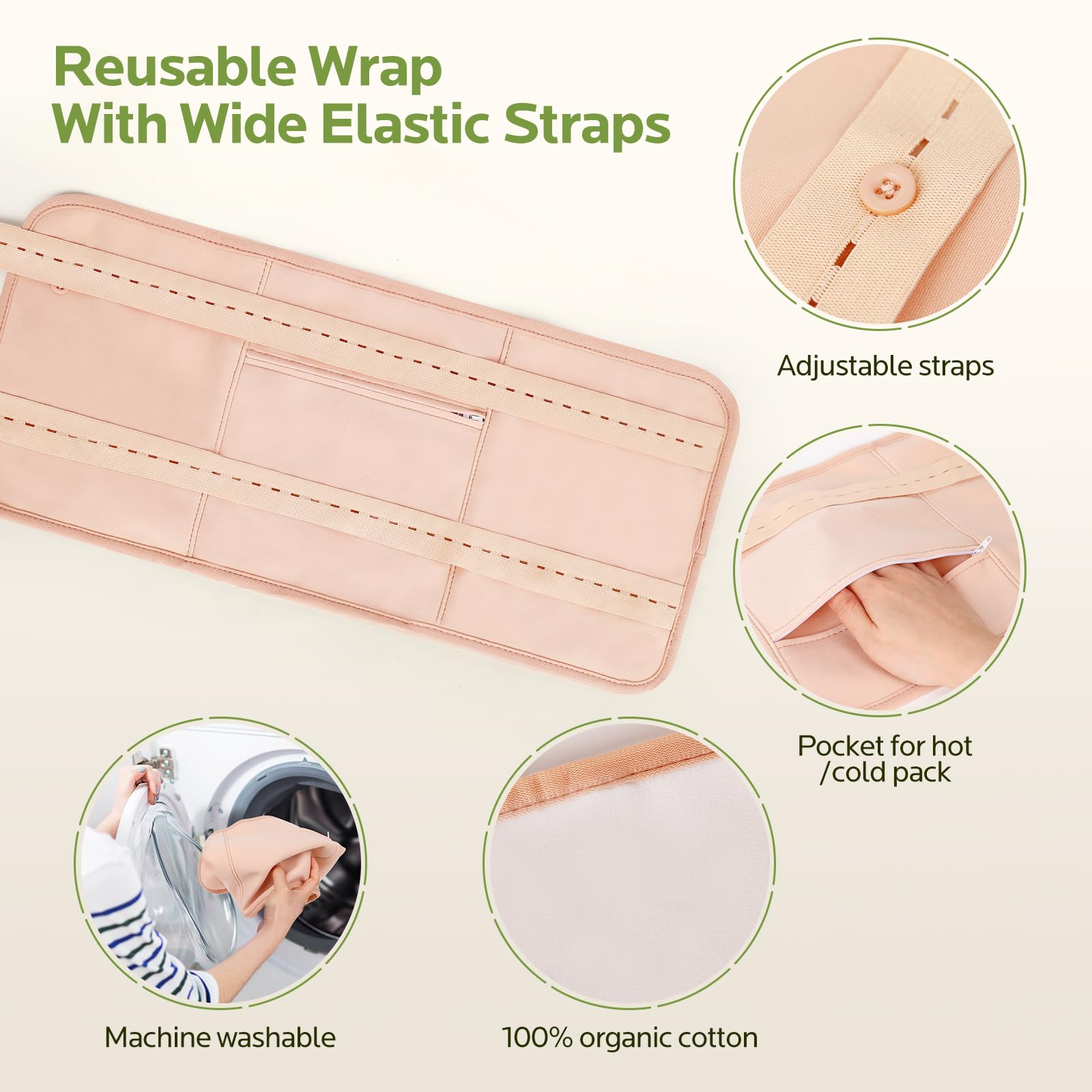 Abdomen wrap 2x9 inch castor oil pack