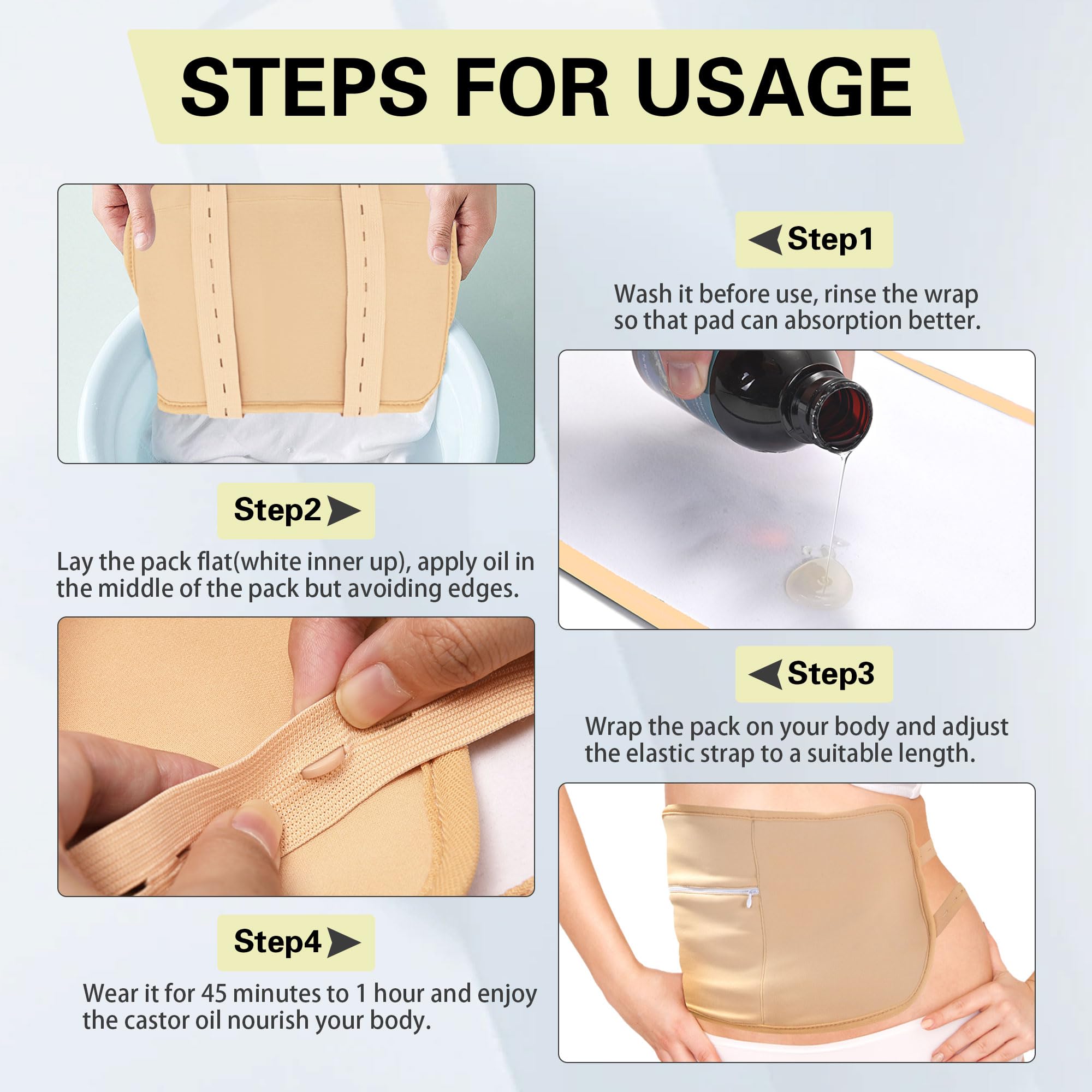 Castor Oil Pack Wrap foot pad 2 - organic cotton