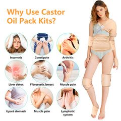 Castor oil pack neck and stomach wrap