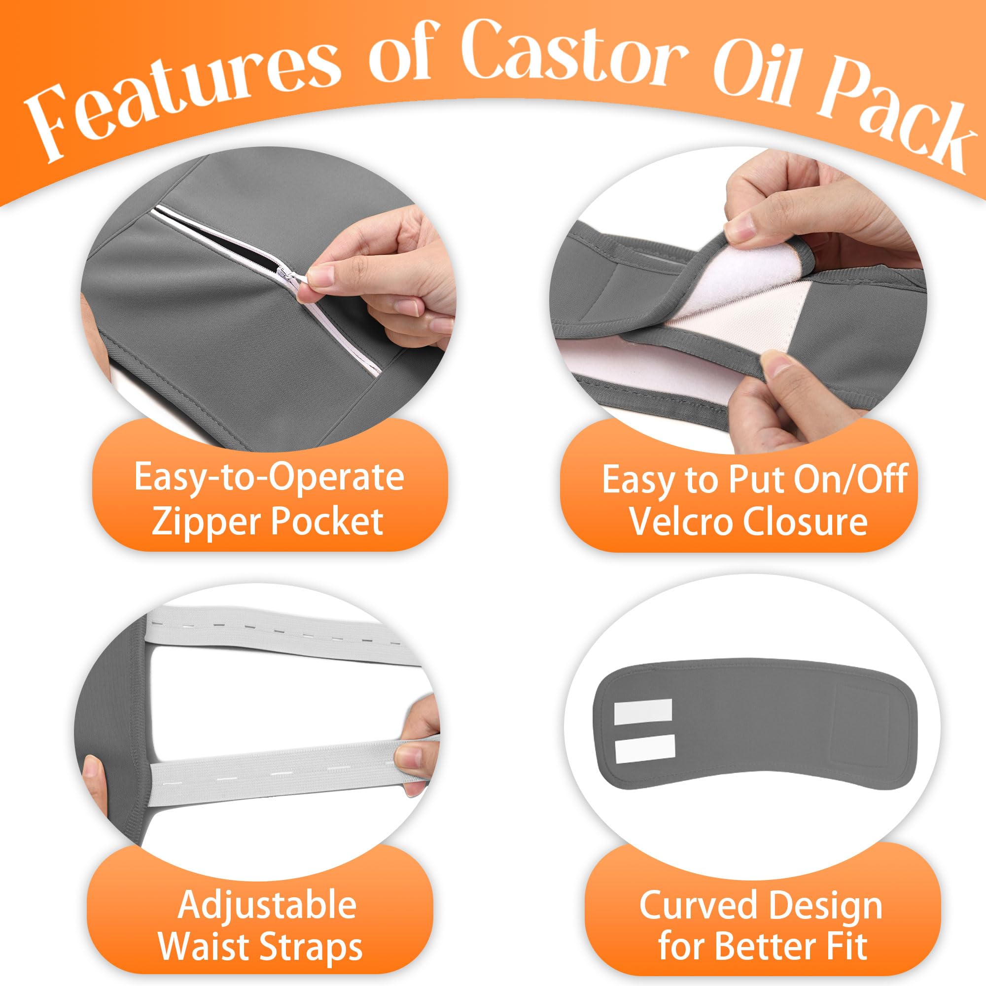 Knee castor oil pack wrap