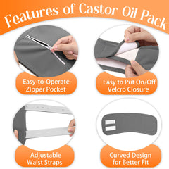 Knee castor oil pack wrap