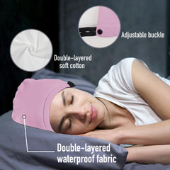 Castor oil pack wrap worn on the head during sleep
