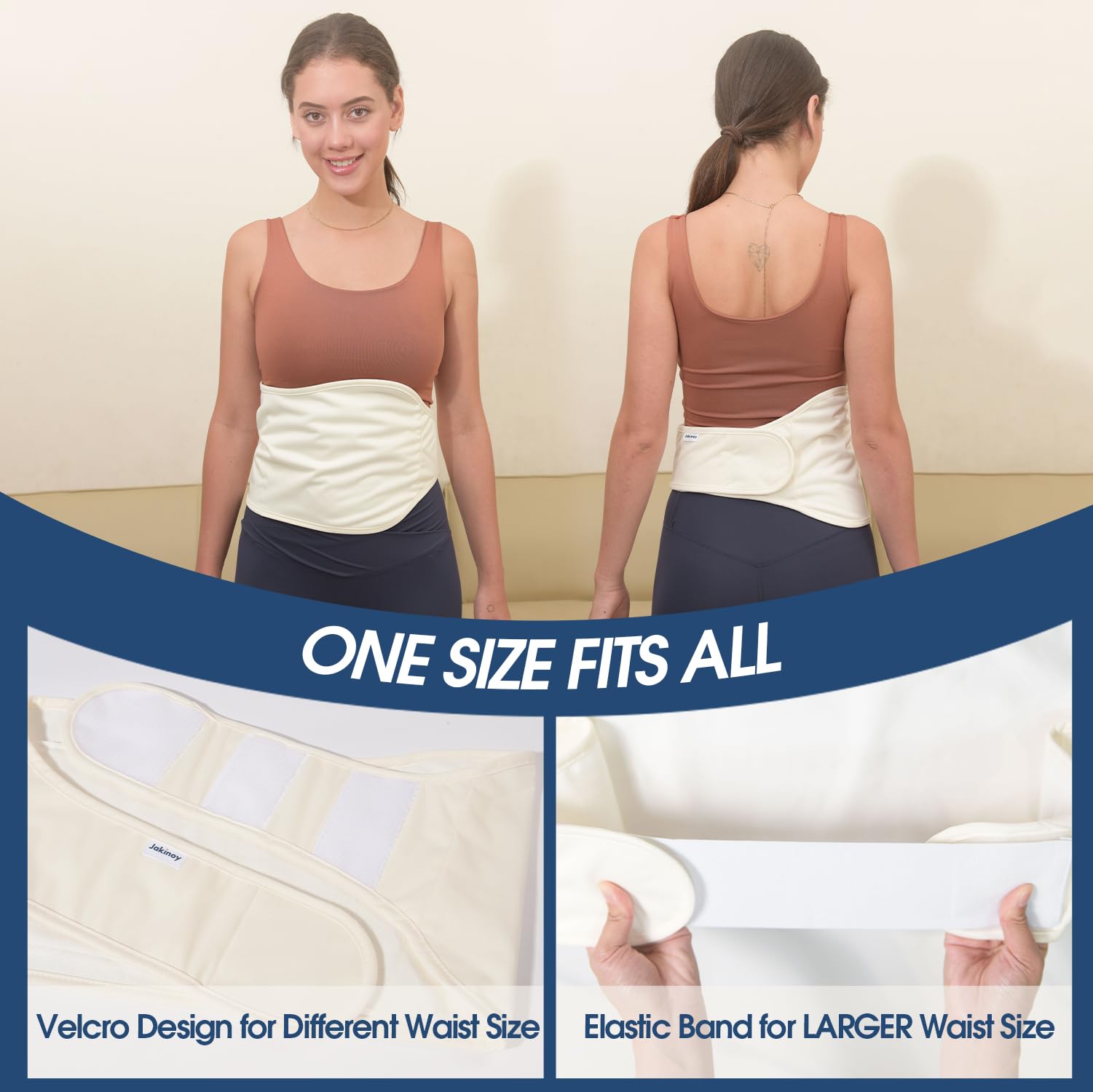 One size fits all castor oil pack wrap on waist