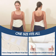 One size fits all castor oil pack wrap on waist