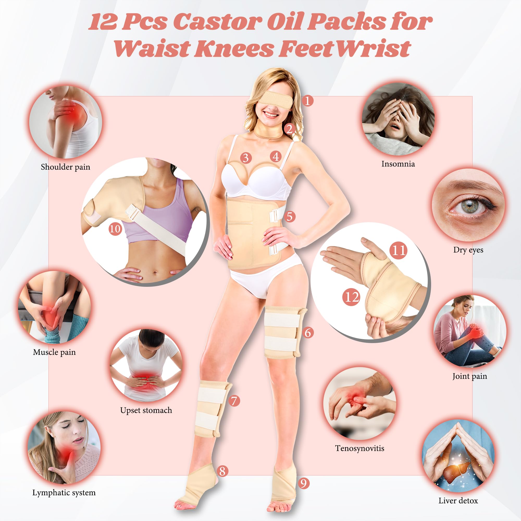 Waist castor oil pack wrap