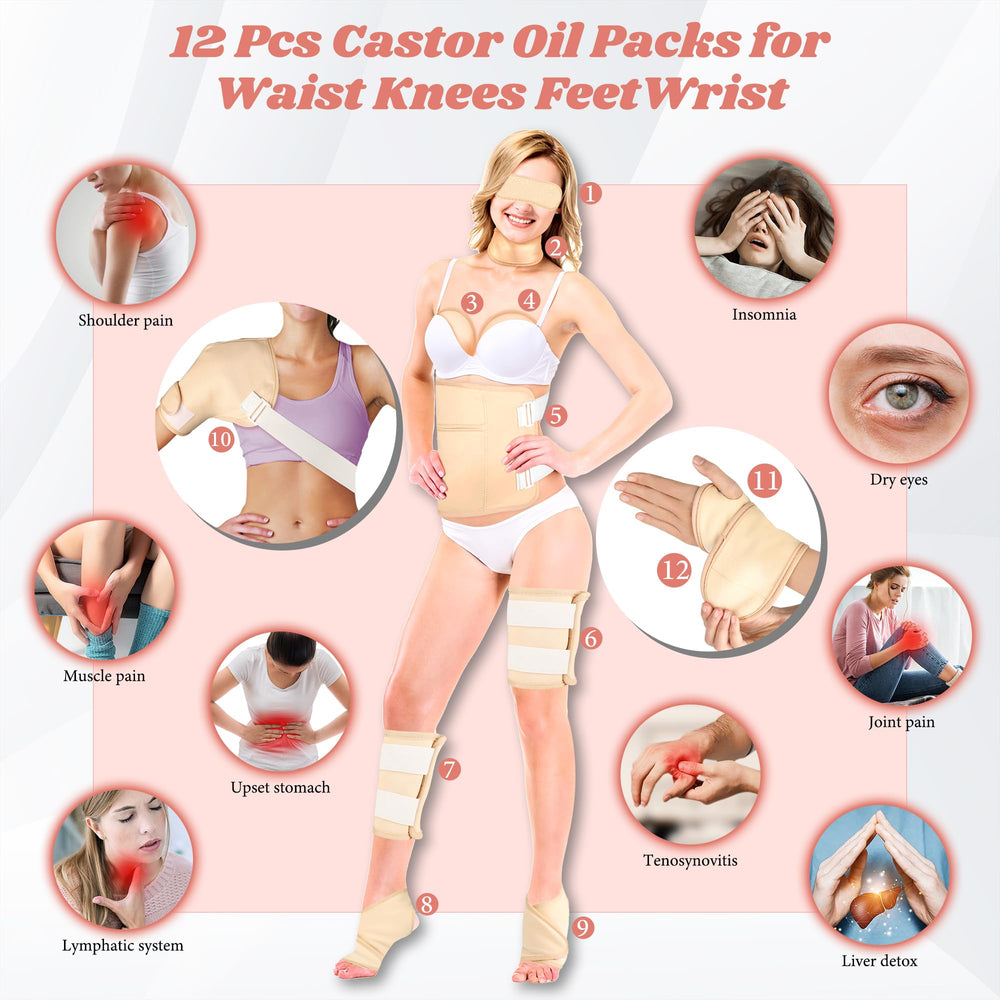 Waist castor oil pack wrap