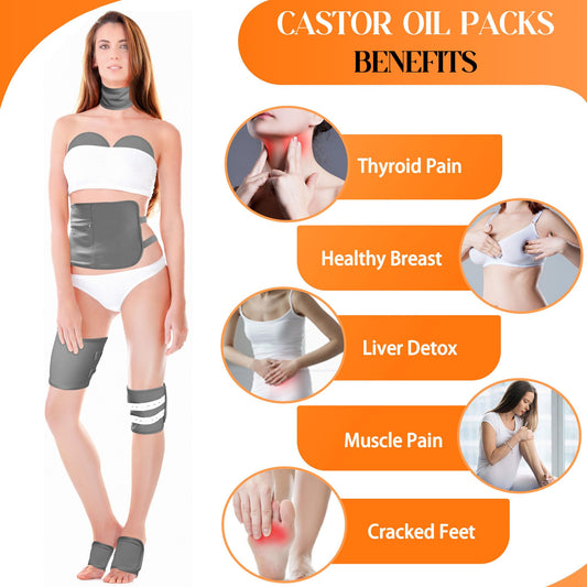 Castor oil pack wrap for waist