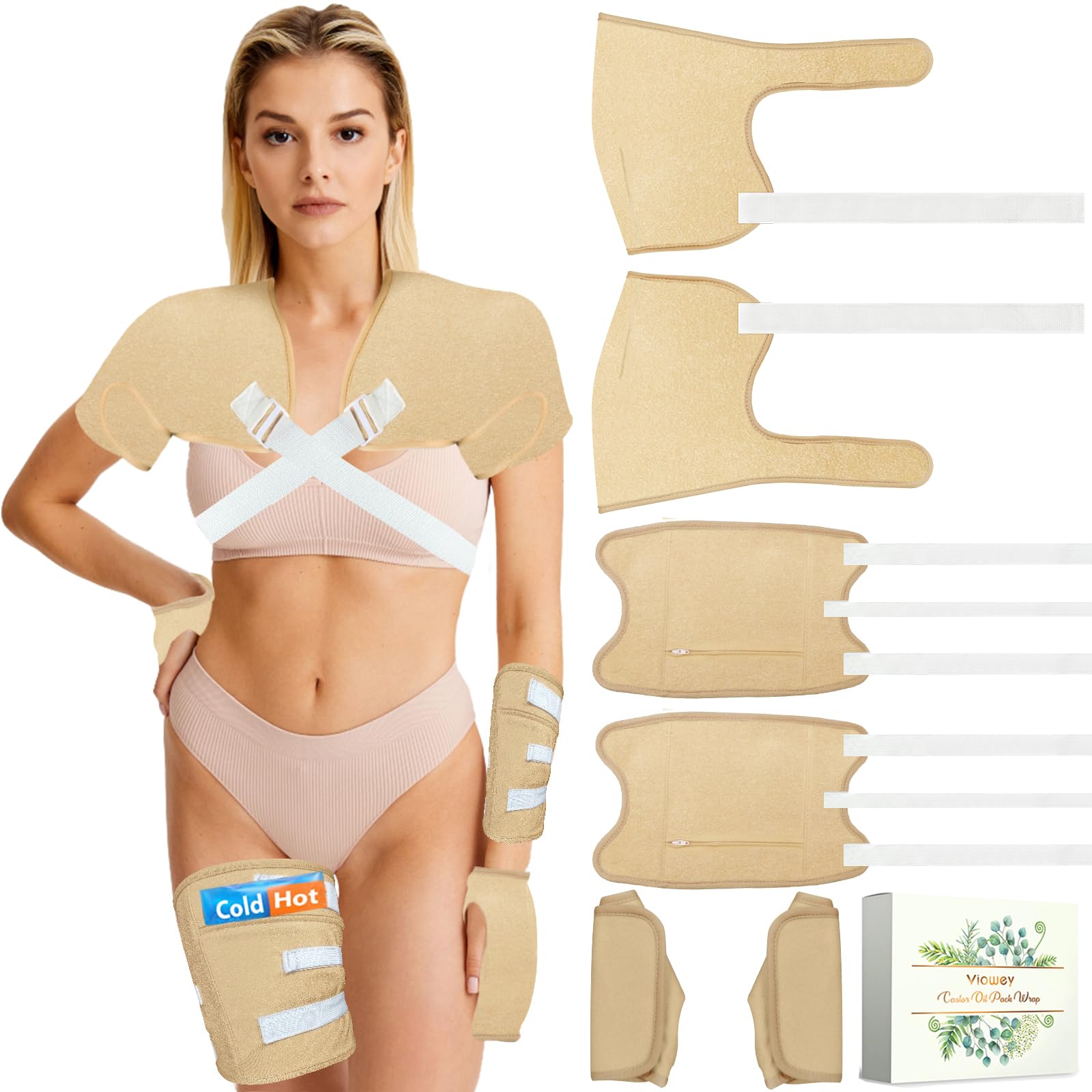 Castor oil pack wrap for shoulders