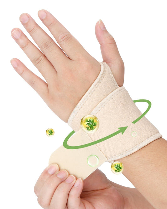 Wrist castor oil pack wrap with adjustable strap