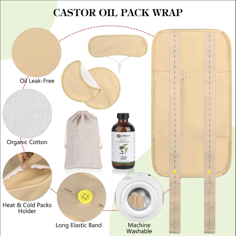 Castor oil packs designed for the breast area