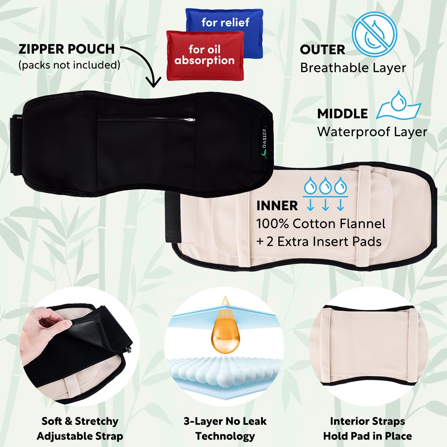 Cotton castor oil pads included