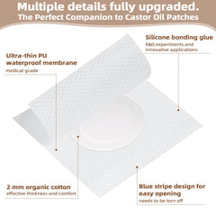 Close-up of silicone patch used for castor oil