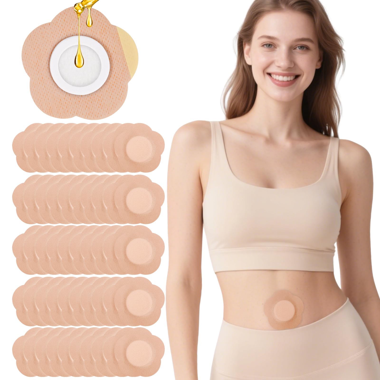 Castor oil belly button patch Colorfarm 50 pieces