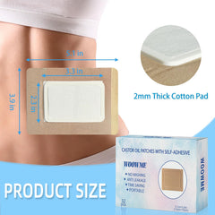 Castor oil patch wrap dimensions 5.1 x 3.9 inches