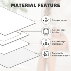 Patch applied to foot with extended adhesive area