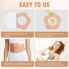 2.8 inch x 2.8 inch self-adhesive castor oil patch