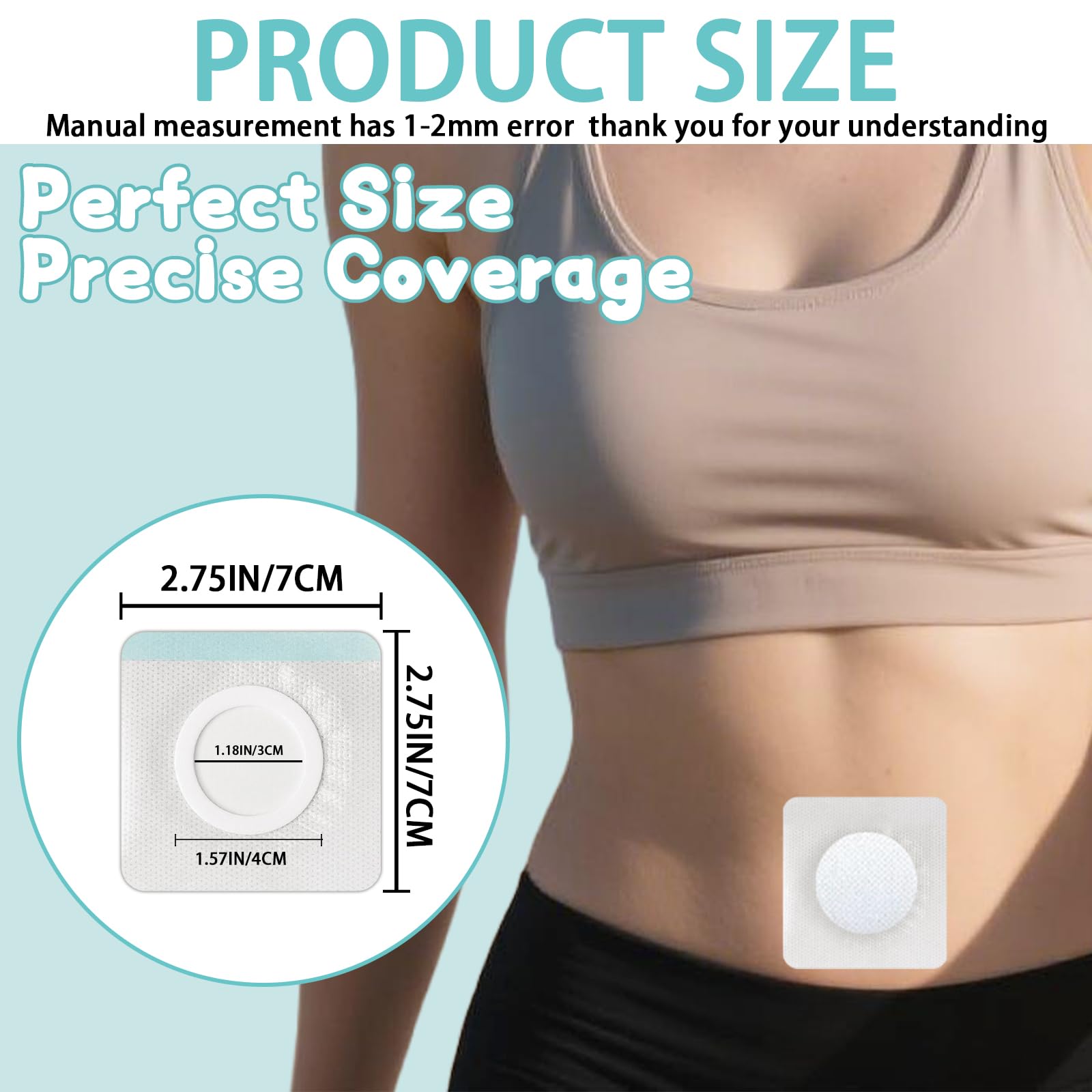 Opened pack showing disposable belly button patches