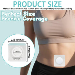 Opened pack showing disposable belly button patches