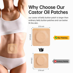 Close-up of the leak-free castor oil patch with organic cotton core