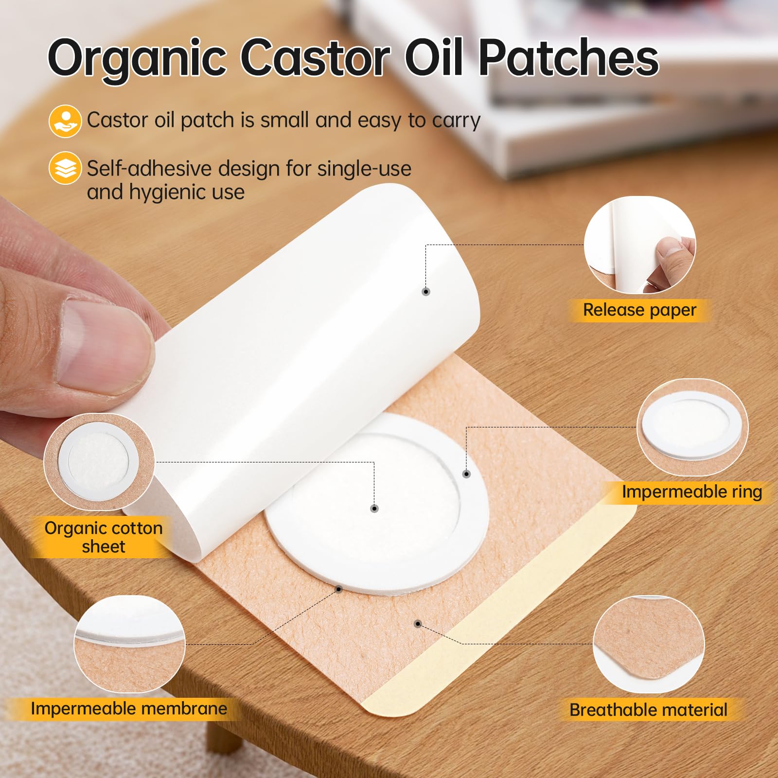 Hypoallergenic adhesive backing on the patch