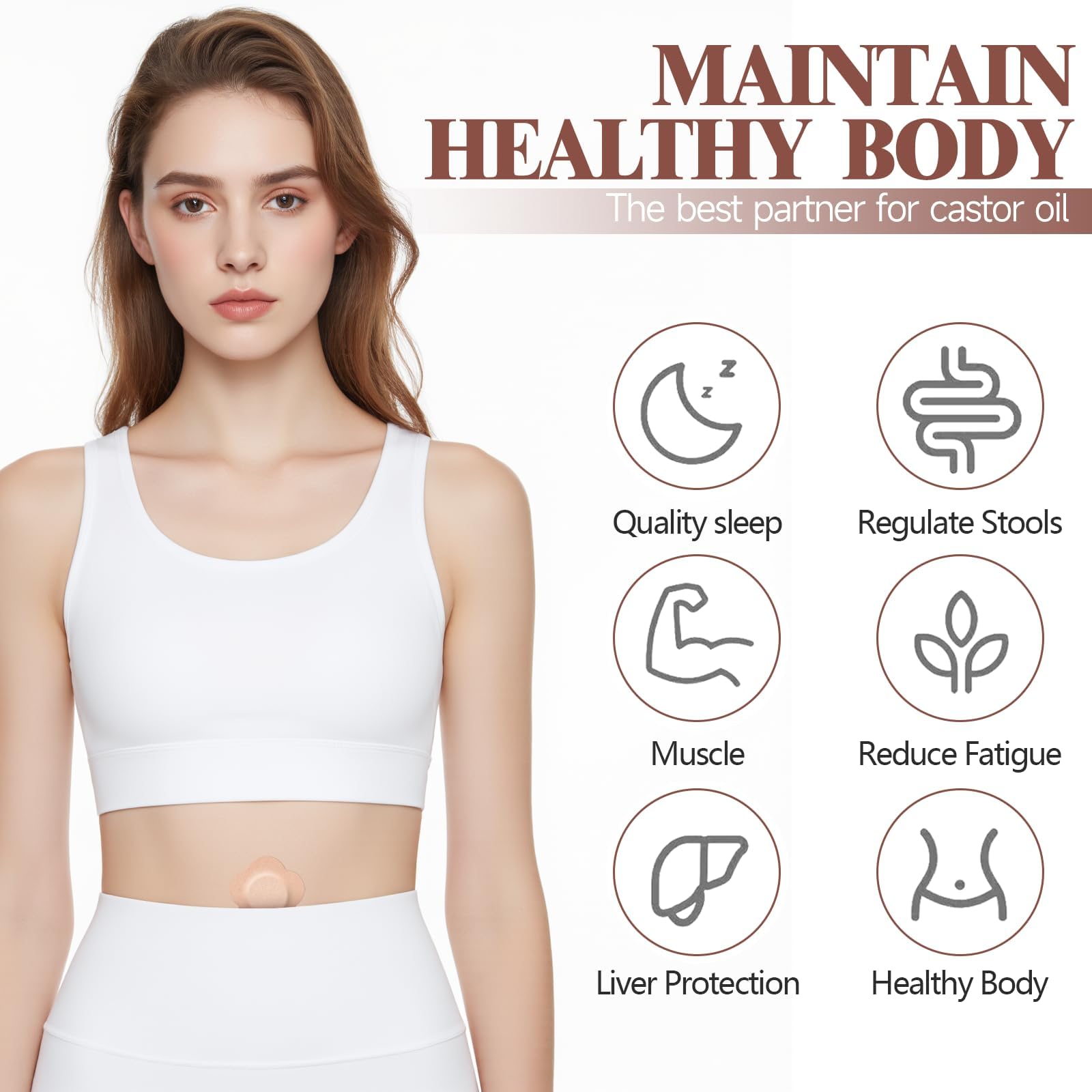 Close-up of beige organic cotton belly button patch