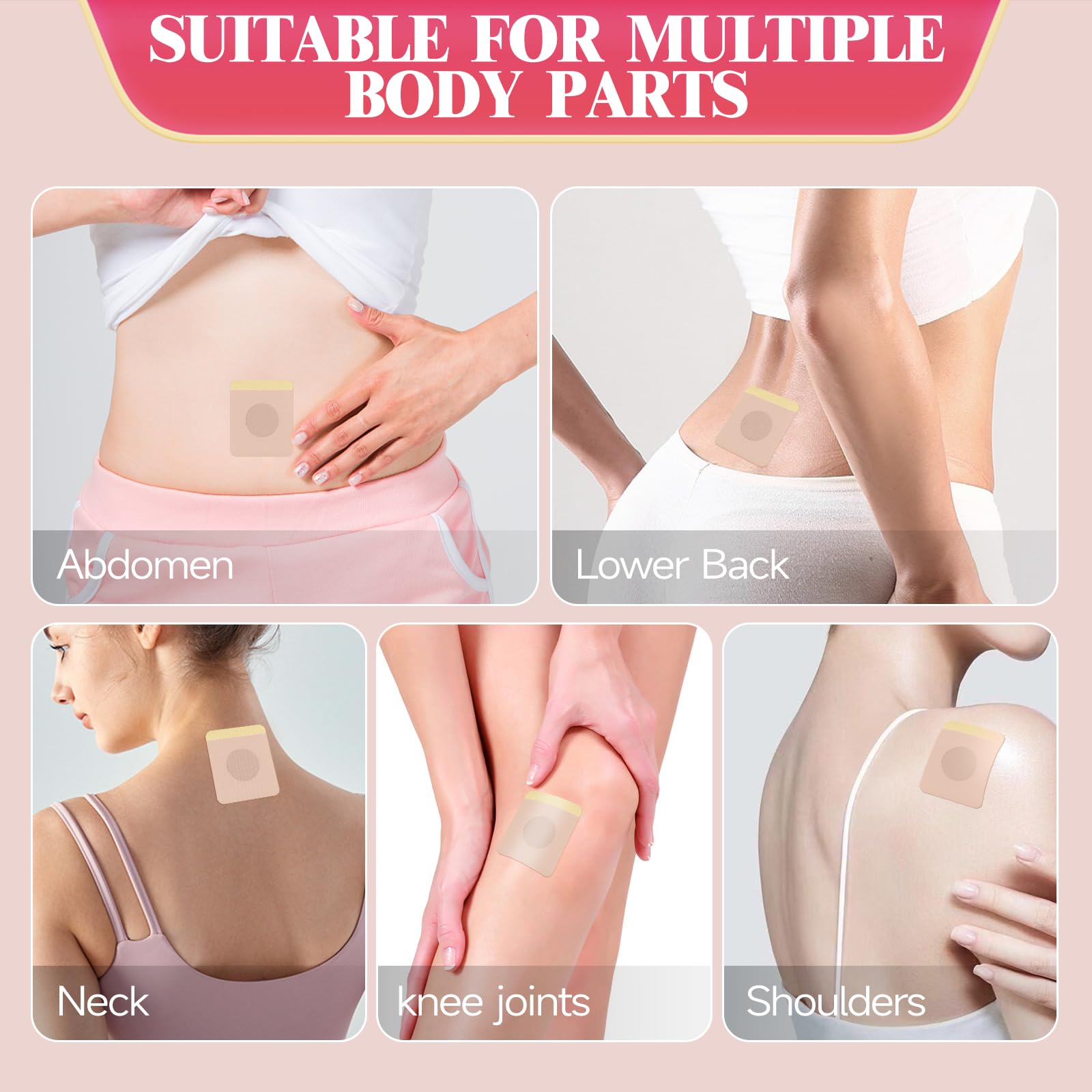 Patch applied to the belly button on skin